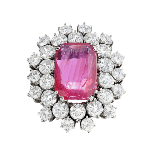 Bague 53 Bague en or blanc, rubis de Birmanie et diamants 58 Facettes 61100139