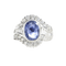 Bague en or blanc, saphir de Ceylan et diamants