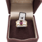 Bague 54 Bague en or jaune avec diamants et rubis central 58 Facettes NOCODE RUBY