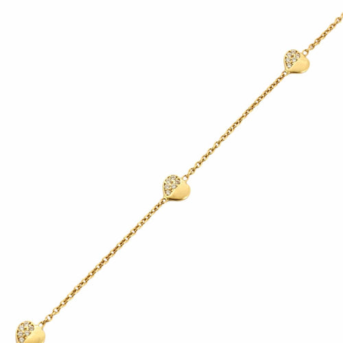 Bracelet cœur en or et zircons 58 Facettes BO/230081