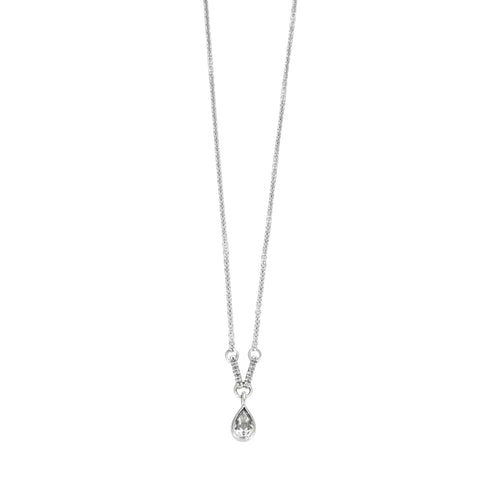 Collier pendentif en or blanc et zircons 58 Facettes BO/230104/