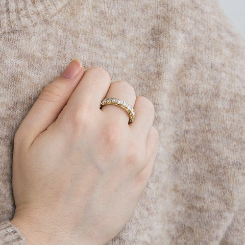 Bague 59 Alliance américaine - Bague en or jaune, diamants 58 Facettes BO/250001 NSS