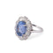 Bague Bague entourage en platine, saphir de Ceylan et diamants 58 Facettes 1