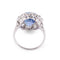 Bague Bague entourage en platine, saphir de Ceylan et diamants 58 Facettes 1