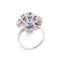 Bague Bague entourage en or et platine, saphir naturel et diamants 58 Facettes