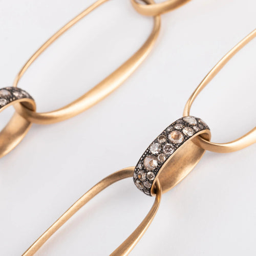 Collier Pomellato Victoria - Collier en or rose brossé et diamants cognac 58 Facettes