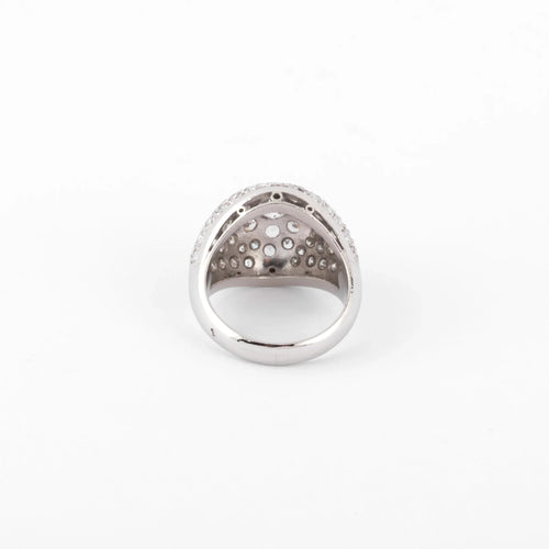 Bague Bague dôme en platine et diamants 58 Facettes