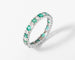 Bague 66 Alliance - Bague en or gris avec diamants et émeraudes 58 Facettes 1