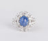 Bague Bague cocktail en or gris, diamants et saphir cabochon 58 Facettes