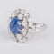 Bague Bague cocktail en or gris, diamants et saphir cabochon 58 Facettes