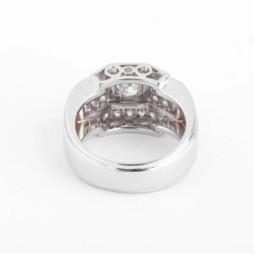Bague Bague Art déco à gradins en platine et diamants 58 Facettes 1