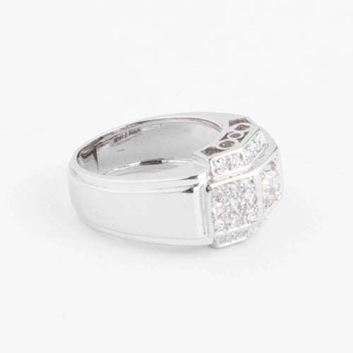 Bague Bague Art déco à gradins en platine et diamants 58 Facettes 1