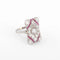 Bague Bague rectangulaire en platine, diamants et rubis 58 Facettes 1