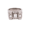 Tank - Bague en or gris, platine et diamants