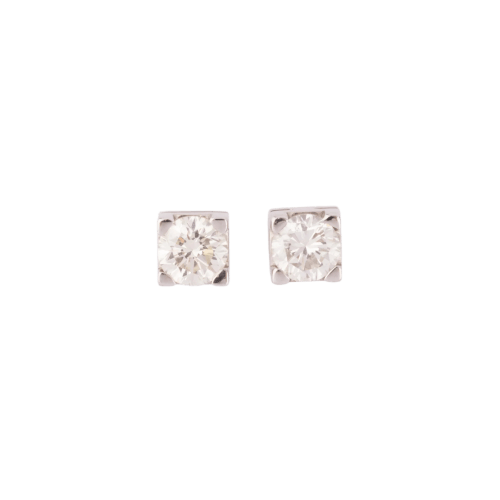 Boucles d'oreilles Boucles d'oreilles puces en or gris 18k et diamants 58 Facettes 1
