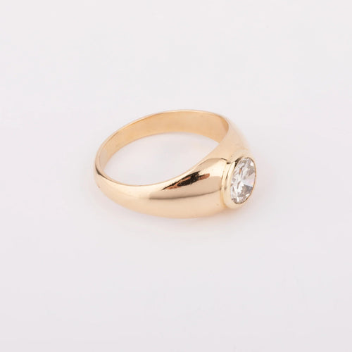 Bague Bague solitaire en or jaune et diamant demi-taille 58 Facettes 1