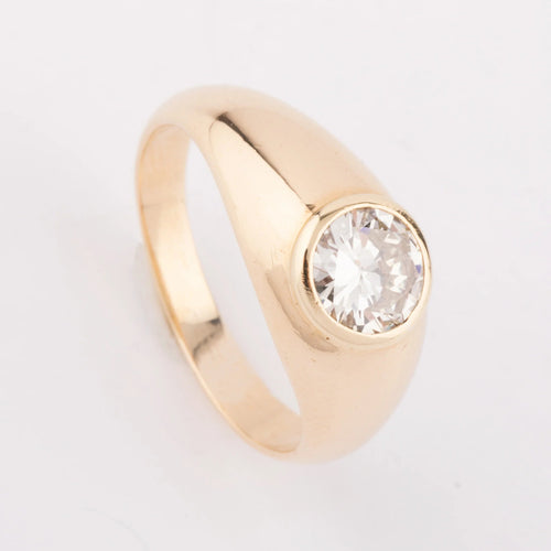 Bague Bague solitaire en or jaune et diamant demi-taille 58 Facettes 1