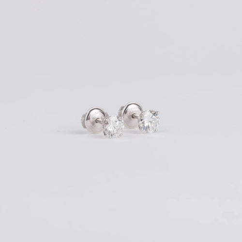 Boucles d'oreilles Boucles d'oreilles en or gris et diamants taille moderne 58 Facettes