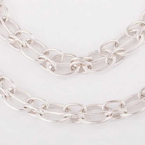 Collier Hermès - Sautoir en argent 58 Facettes 1