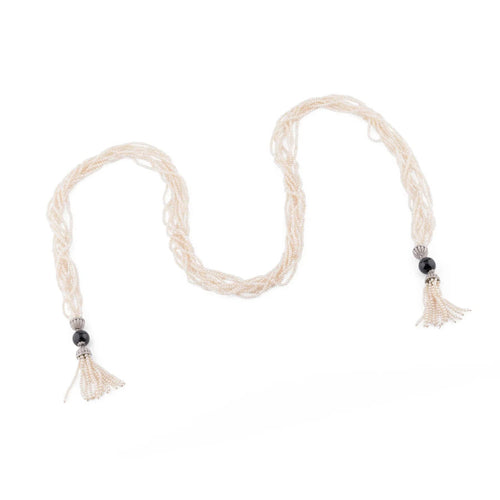 Collier Collier Bayadère 1920 en platine, perles fines et diamants 58 Facettes 1