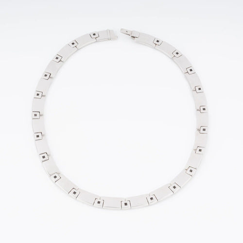 Collier Chaumet - Collier articulé en or gris 18k et diamants 58 Facettes 1