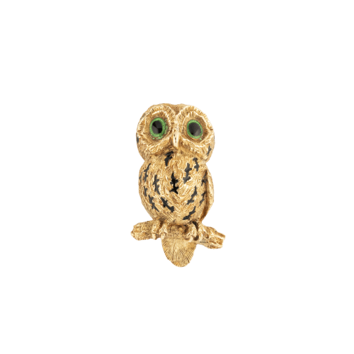 Hermès - Broche Chouette en or jaune 18k