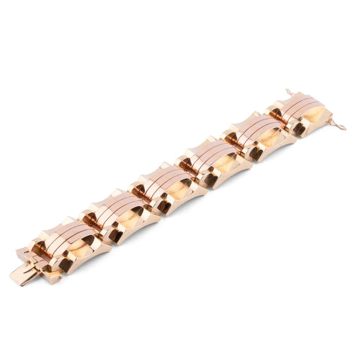 Bracelet Bracelet Tank en or jaune et rose 58 Facettes 1