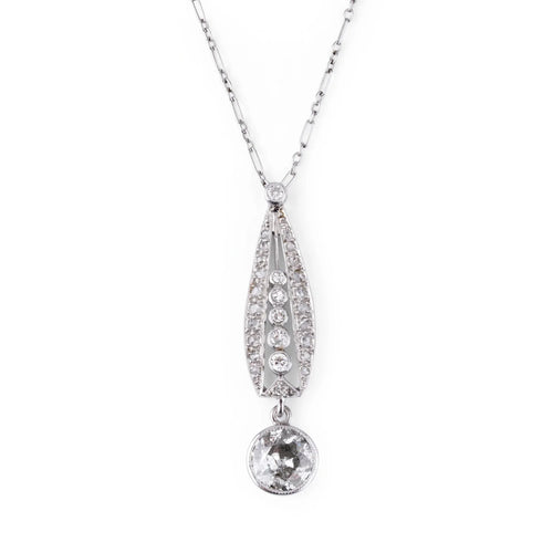 Pendentif Pendentif Art déco en platine et diamants 58 Facettes 1
