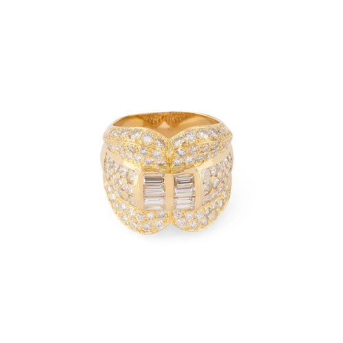 Bague 55 Bague en or jaune 18k et diamants, 3 ct 58 Facettes 1