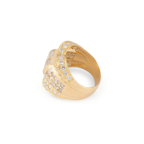 Bague 55 Bague en or jaune 18k et diamants, 3 ct 58 Facettes 1
