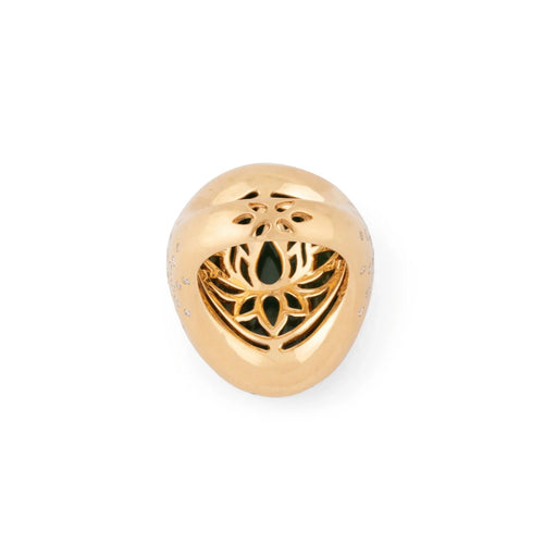 Bague 54 Bague en or jaune brossé, malachite et diamants 58 Facettes 1