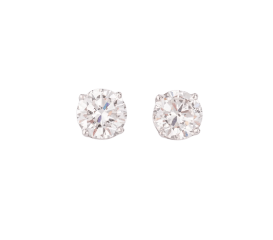 Boucles d'oreilles Boucles d'oreilles puces en or gris et diamants 58 Facettes 1