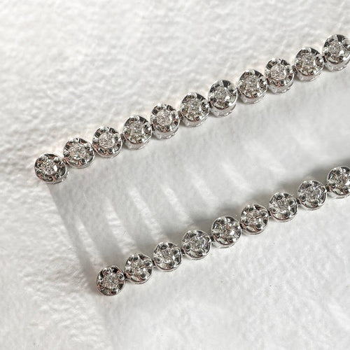 Boucles d'oreilles Disco - Boucles d'oreilles tennis en or blanc et diamants 58 Facettes GER1349WG