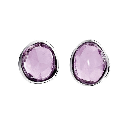 Boucles d'oreilles Aitches Love More - Boucles d'oreilles en or blanc et saphirs violets 58 Facettes GER1041RP