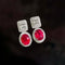 Boucles d'oreilles Boucles d'oreilles en or blanc 18 carats, rubis et diamants 58 Facettes GER1014RD