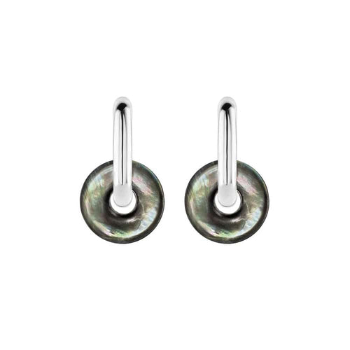 Boucles d'oreilles Jullie - Boucles d'oreilles en nacre noire 58 Facettes SER1024WG