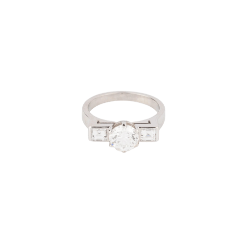 Bague 53 Bague en or gris et diamants 58 Facettes 1
