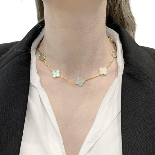 Collier Van Cleef & Arpels - Collier Vintage Alhambra en or jaune et nacre 58 Facettes 35671