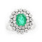 Bague Anello en or blanc émeraude de Colombie et diamants 58 Facettes 22986