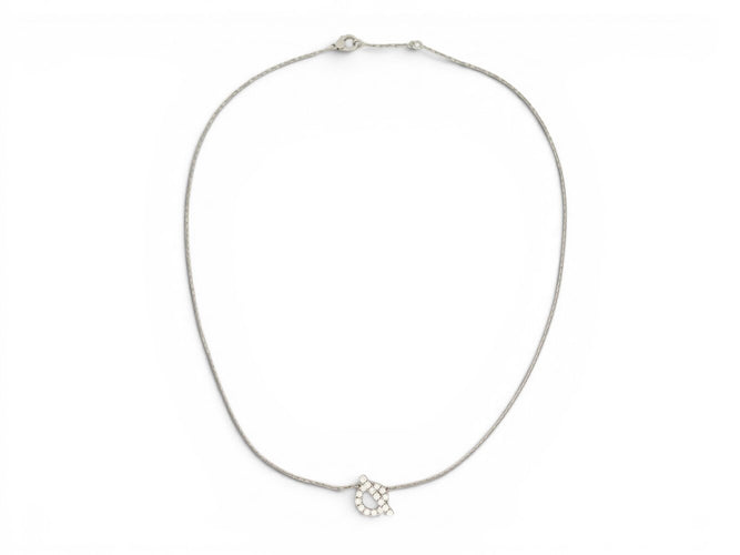 Collier Hermès Finesse - Collier pendentif en or blanc, diamants 58 Facettes 274795