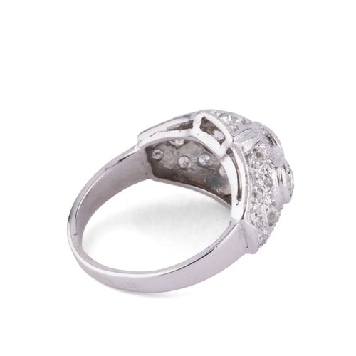 Bague 51 Bague dôme en platine et diamants 58 Facettes 1