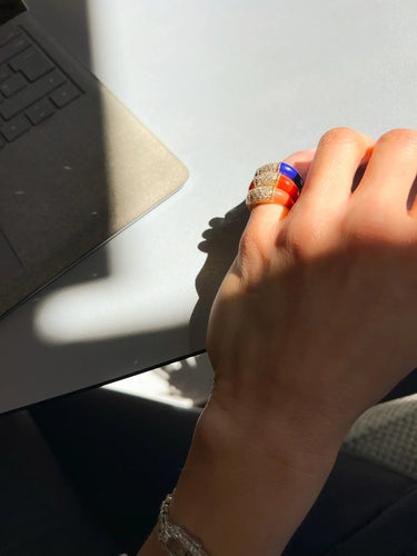 Bague 50.5 Van Cleef & Arpels - Bague Philippine en or jaune, lapis-lazuli et diamants 58 Facettes 1