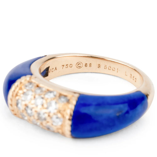 Bague 50.5 Van Cleef & Arpels - Bague Philippine en or jaune, lapis-lazuli et diamants 58 Facettes 1