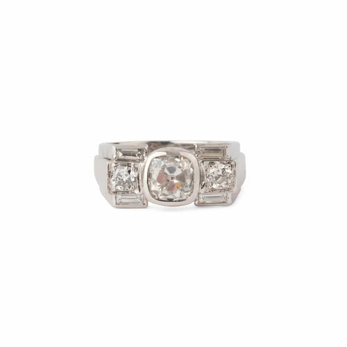 Bague 52 Bague Art Déco en platine et or jaune 18k et diamants 58 Facettes 1