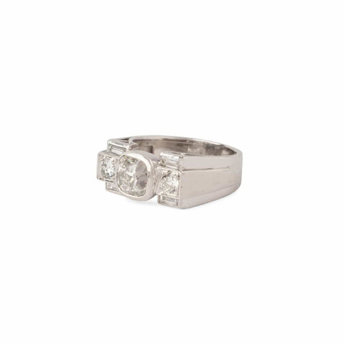 Bague 52 Bague Art Déco en platine et or jaune 18k et diamants 58 Facettes 1