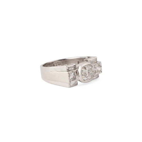 Bague 52 Bague Art Déco en platine et or jaune 18k et diamants 58 Facettes 1