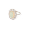Bague 51 Bague - Bague halo en platine et opale ovale et diamants 58 Facettes 1