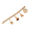 Bracelet Bracelet - Maillon gourmette en or rose 18k avec 4 breloques 58 Facettes 1