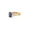Bague 48.5 Bague saphir taille émeraude en or jaune et diamants triangle 58 Facettes 1