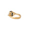 Bague 48.5 Bague saphir taille émeraude en or jaune et diamants triangle 58 Facettes 1